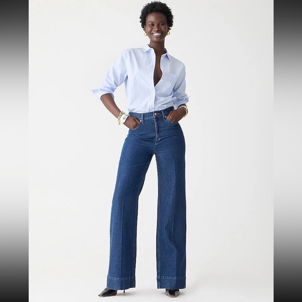J.Crew Denim trouser in Fiorellas wash High rise NWT Size 31 - Picture 2 of 9